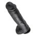 King Cock 11" - großer Dildo mit Saugnapf und Hoden (28 cm) - schwarz