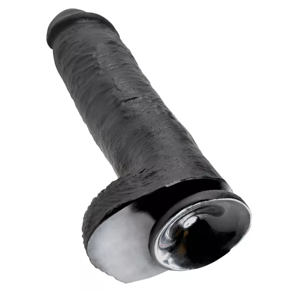 King Cock 11 - großer, haftender Dildo mit Hoden (28cm) - schwarz