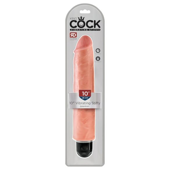 King Cock 25cm Stiffy - Wasserdichter, naturgetreuer Vibrator - Hautfarben