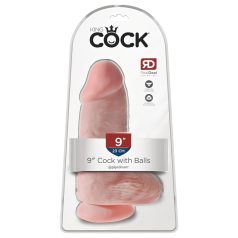 King Cock 9 Chubby - Saugnapf-Dildo mit Hoden (23cm) - natur