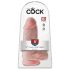 King Cock 9 Chubby - Saugnapf-Dildo mit Hoden (23cm) - natur