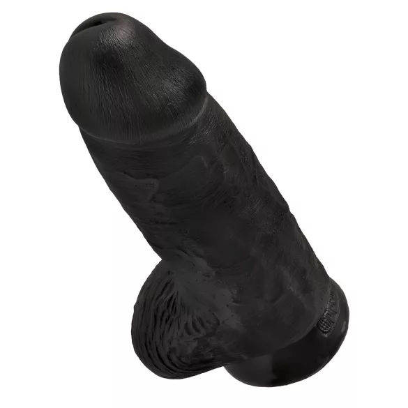 King Cock 9 Chubby - Saugnapf-Dildo mit Hoden (23cm) - schwarz