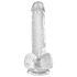 King Cock Clear 6 - kleiner Dildo mit Hoden & Saugnapf (15cm)