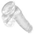 King Cock Clear 6 - kleiner Dildo mit Hoden & Saugnapf (15cm)