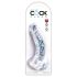 King Cock Transparenter 19cm Dildo mit Haftfuß und Hoden