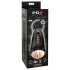 PDX Elite Dirty Talk - Vibrierender Masturbator mit Vagina-Design (Schwarz)