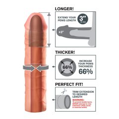   X-TENSION Mega 3 - realistischer Penisüberzieher (22,8cm) - Naturfarbe