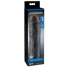   X-TENSION Mega 3 - realistischer Penisüberzug (22,8cm) - Schwarz