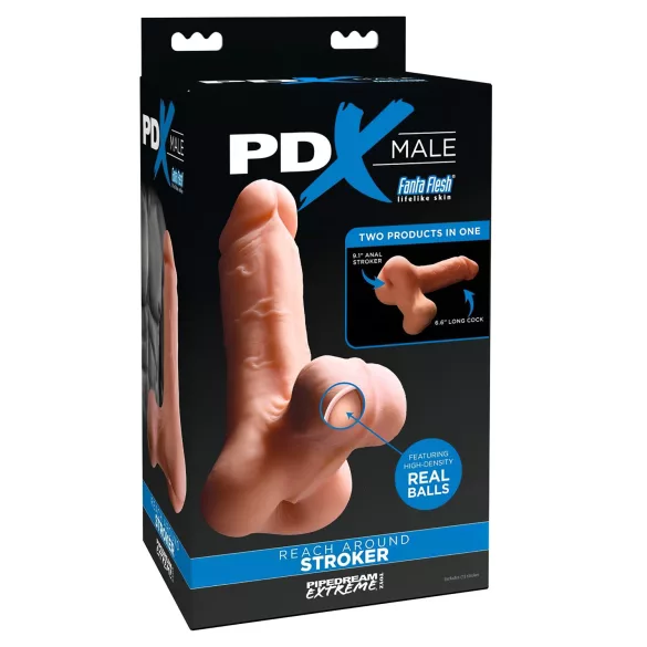 PDX Reach Around - 2-in-1 Künstliches Gesäß und Penis-Hülle (natur)