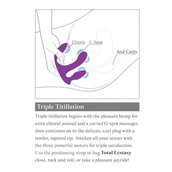 3Some Total Ecstasy - Akku, Funk-Doppelvibrator (Lila)