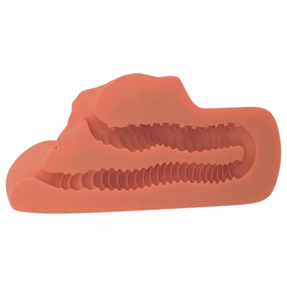 PDX Double Stroker - 2in1 realistischer Masturbator (dunkel natur)