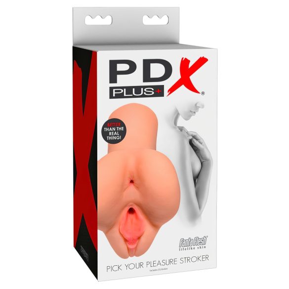 PDX Wähle dein Vergnügen - 2in1 realistischer Masturbator (natur)