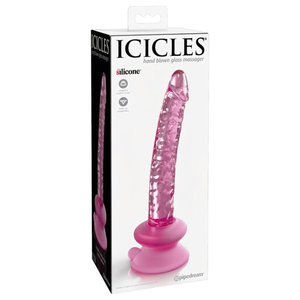 Icicles No. 86 - Gläserner Penis-Dildo (Pink)