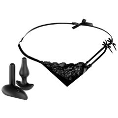   HOOKUP Bowtie Bikini - Batterie vibrierendes Höschenset (schwarz)