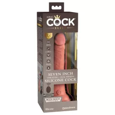 King Cock Elite 7 - Saugnapf, Funk-Vibrator 18cm - Natur
