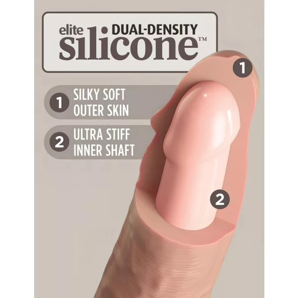 King Cock Elite 9 - Saugnapf Vibrator 23cm - Natur