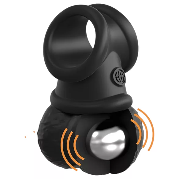 King Cock Crown Jewels - vibrierender Penisring (schwarz)