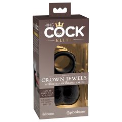   King Cock Elite Kronjuwelen - schwingende Hoden, Penisattachment (schwarz)