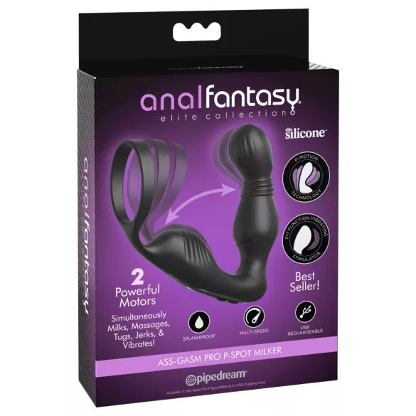 Pipedream Anal Fantasy Elite - Prostata-Vibrator mit Penisring (schwarz)