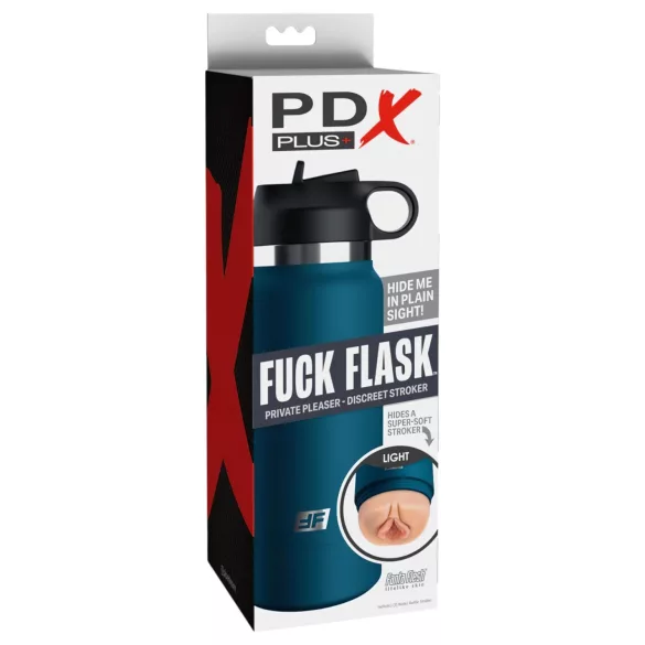 PDX - Fuck Flask Private Pleaser - Kunstvagina in Trinkflasche (blau-naturfarben)