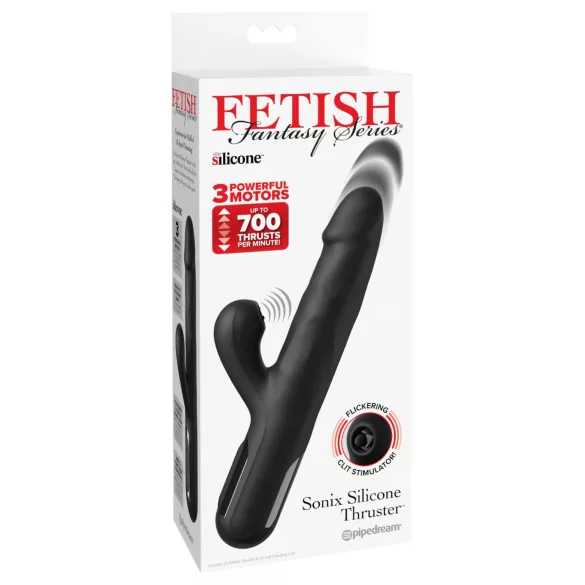 Fetisch - 3-motoriger Stoß-Vibrator (schwarz)