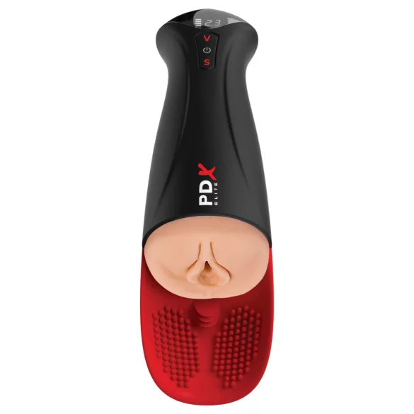 PDX Elite Fuck-O-Mat Pro XL - stimulierter, saugender Vibrations-Masturbator (schwarz)