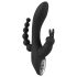 SMILE Triple - Wiederaufladbarer, wasserfester 3-armiger Vibrator (Schwarz)