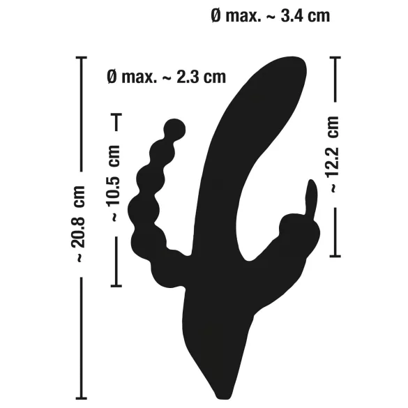 SMILE Triple - Akku, wasserfester 3-fach Vibrator (schwarz)