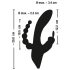 SMILE Triple - Wiederaufladbarer, wasserfester 3-armiger Vibrator (Schwarz)