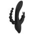 SMILE Triple - Wiederaufladbarer, wasserfester 3-armiger Vibrator (Schwarz)