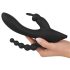 SMILE Triple - Wiederaufladbarer, wasserfester 3-armiger Vibrator (Schwarz)
