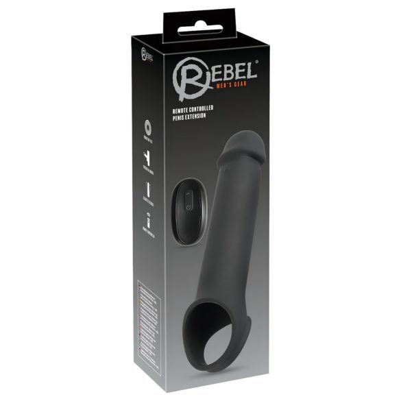 Rebel - Akku-Vibrations-Penishülle mit Radiofunktion (schwarz)