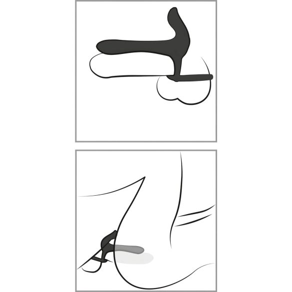 Black Velvet - Akku, 2in1 Paarvibrator & Penisring (schwarz)