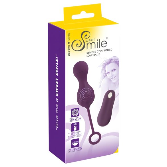 SMILE RC Liebeskugeln - wiederaufladbares, ferngesteuertes Vibro-Ei (Lila)