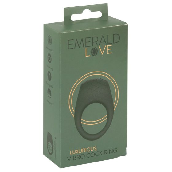 Emerald Love - akkubetriebener, wasserdichter Vibrations-Penisring (grün)