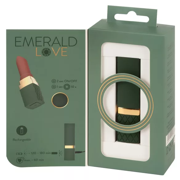 Emerald Love - Akku, wasserdichter Lippenstiftvibrator (rot)