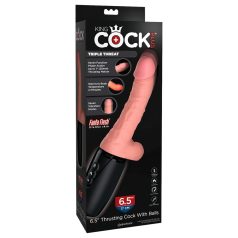 King Cock Plus 6,5 - Stößender Vibe mit Hoden - Natur