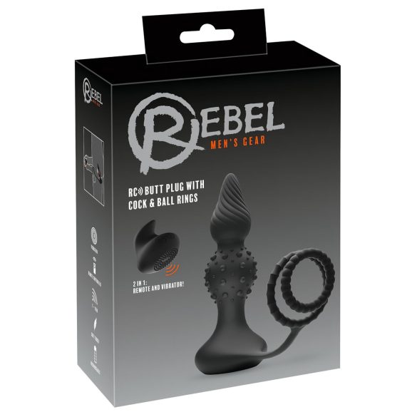 Rebel 2in1 - Kabelloser, Radio Offener Analvibrator mit Penisring (Schwarz)