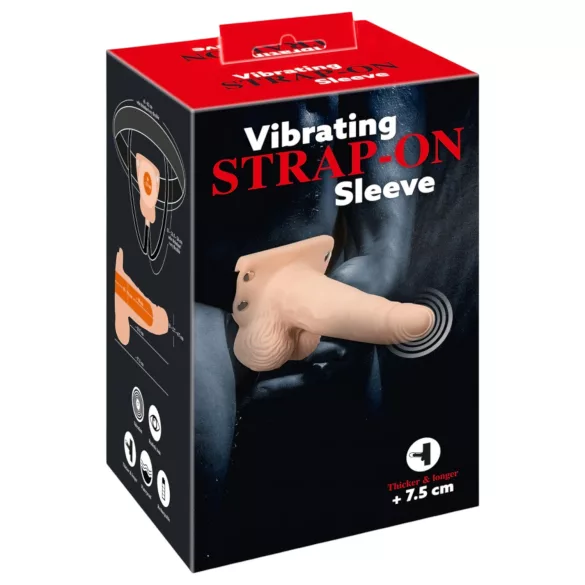 You2Toys Strap-on - hohler Vibrator zum Anschnallen (natur)
