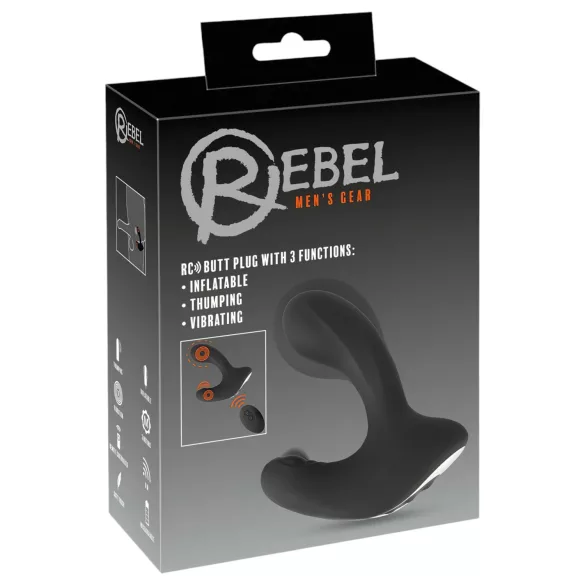 Rebel RC - Akku, Funk steuerbarer aufblasbarer Analvibrator (schwarz)