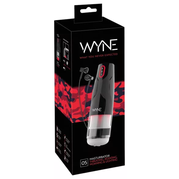 WYNE 05 - Akku-Rotationsmasturbator (schwarz-weiß)