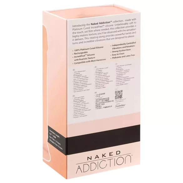 Naked Addiction Rotating 8 - rotierender Vibrator (20cm) - natur