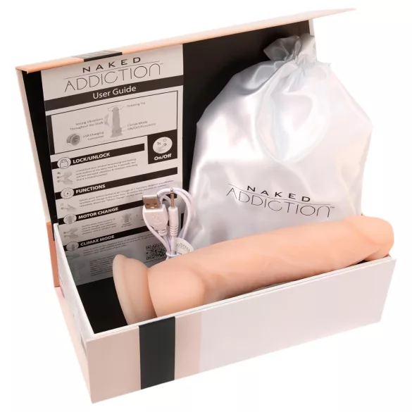 Naked Addiction Rotating 8 - rotierender Vibrator (20cm) - natur