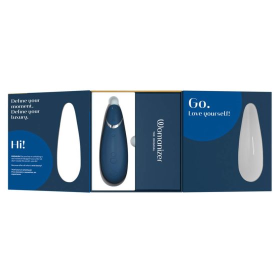 Womanizer Premium 2 - akkubetriebener, luftwellenbetriebener Klitorisstimulator (blau)