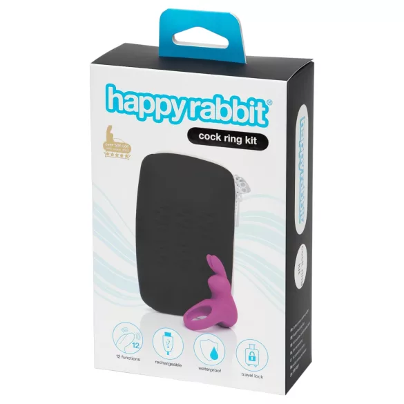 Happyrabbit Cock Kit - Vibrations-Penisring mit Aufbewahrung (lila)