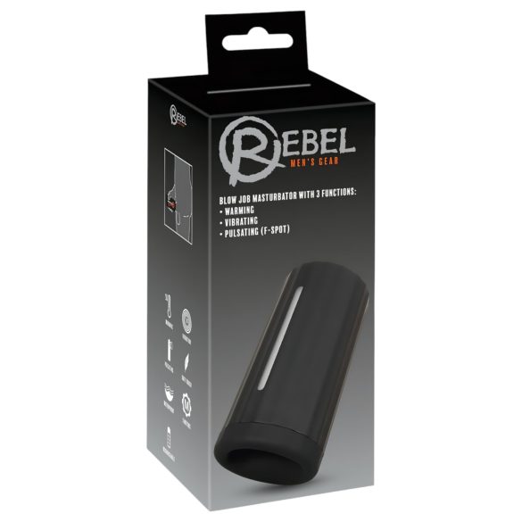 Rebel Blow Job - Wiederaufladbarer Masturbator mit 3 Funktionen (Schwarz)