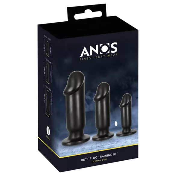 Anos Training Kit - Analplug-Set (3-teilig, schwarz)