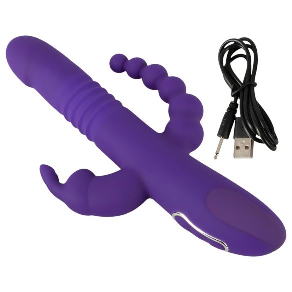 SMILE Triple - Akku Vibrator mit drei Armen, drehend und stoßend (lila)