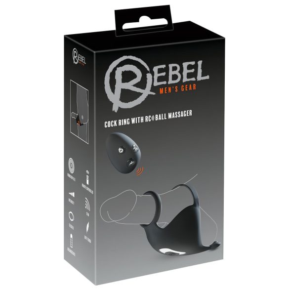 Rebel - Wiederaufladbarer Vibro-Penisring & Hodenmassager (schwarz)