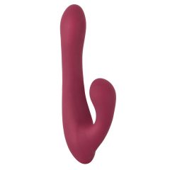   Javida - akkubetriebener, funkgesteuerter, rotierender Vibrator mit Klitorisarm (rot)